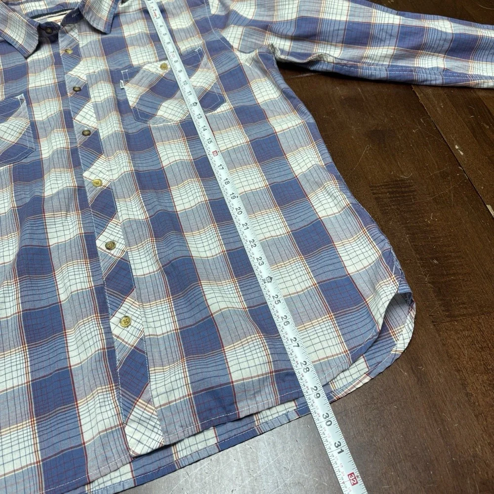Levis Classic Modern Checked Plaid‎ Long Sleeve Shirt Size XL Western